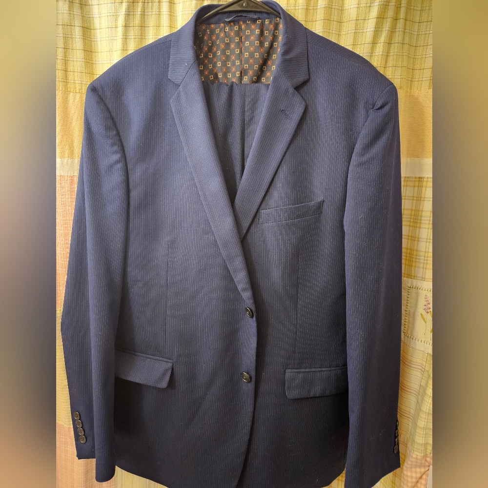 Men's 2 piece blue pinstripe suit